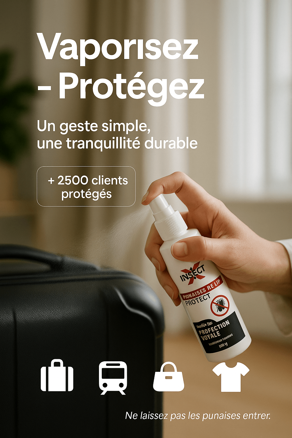 Protect - Répulsif Punaise de Lit - INSECTX Professionnel